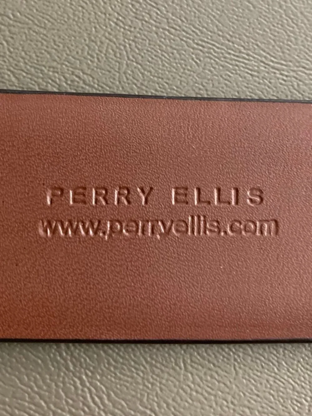 Perry Ellis Portfolio Men's Manmade Leather Dress Belt, Park Avenue Brown, 44
